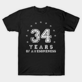 Vintage 34 years of awesomeness T-Shirt